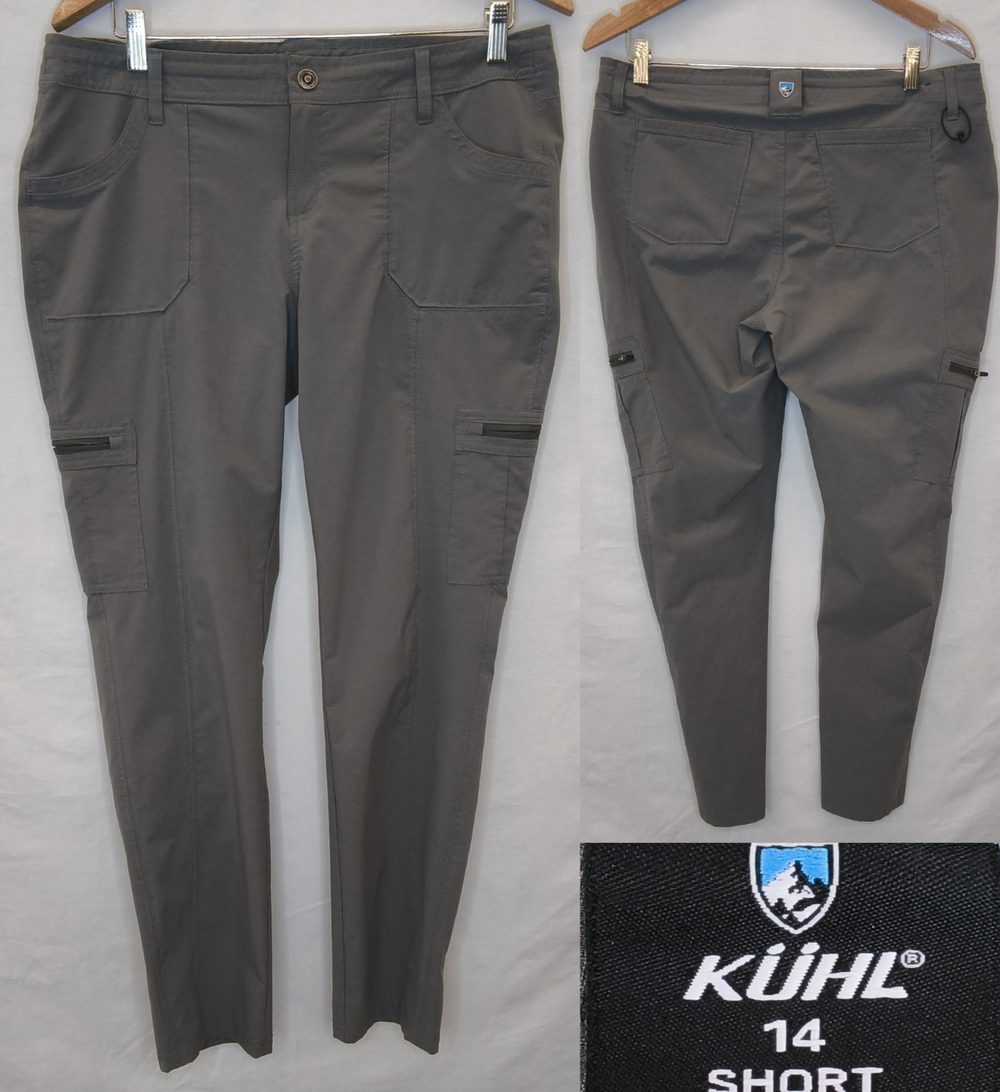 Kuhl Style #6276 Outdoor Hiking Pants Women's 14 Short Grey Cargo Pockets #W5473